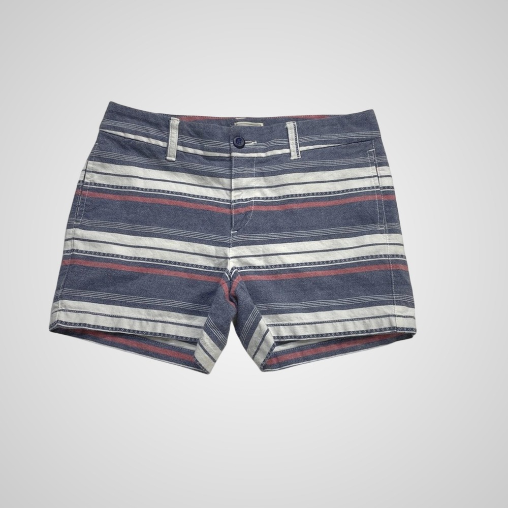 Womens Gap Striped Shorts Size 2 Red White Blue Americana Coastal Summer
